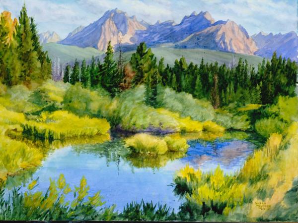 Watercolor Foundations, Sawtooth Pond by Susan Perin