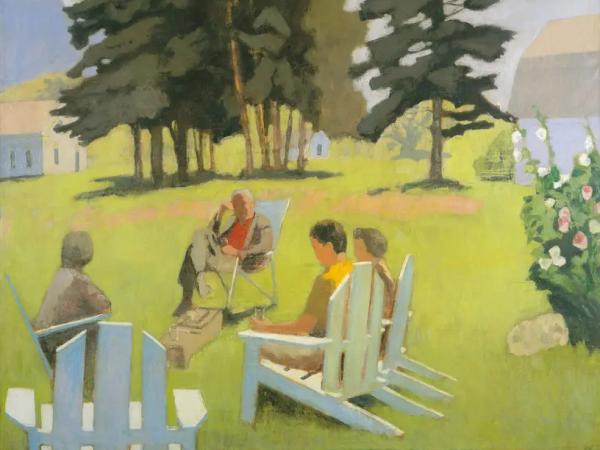 Fairfield Porter, July, 1971, oil on canvas, © 2023 The Estate of Fairfield Porter / Artists Rights Society (ARS), New York