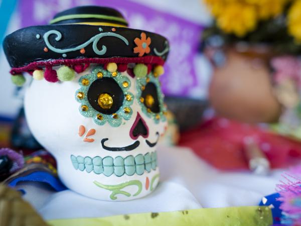 A candy sugar skull for Dia de los Muertos