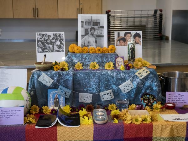 A dia de los muertos altar in the hailey classroom. 