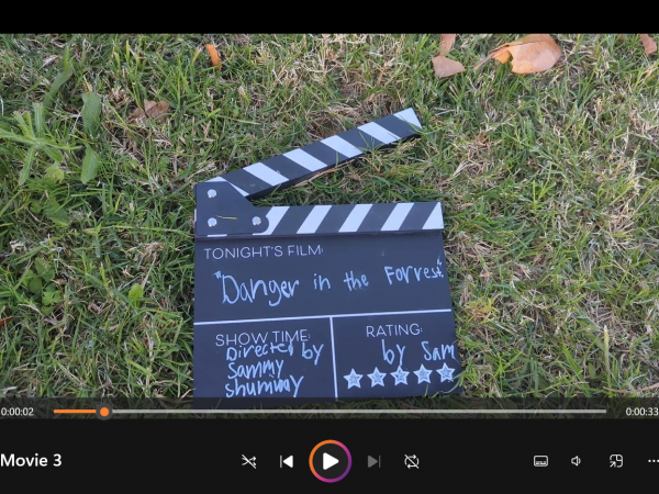 a film board on grass